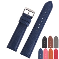 EACHE Saffiano Cross Pattern Genuine Leather Watch Strap For Man&amp;Woman 18mm 20mm 22mm 7 Colors