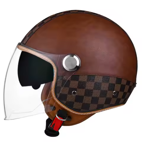 Newest Retro Motorbike Helmets DOT 3/4 Open Face Motorcycle Helmets Vintage Chopper Jet Cascos Scoot