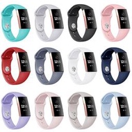 【萌萌噠】Fitbit charge3 純色反扣款 智能手環替換錶帶 輕薄一體式矽膠腕帶 錶帶