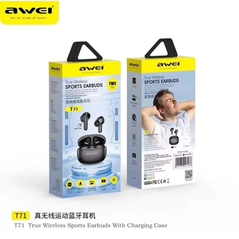 (Awei T71) TWS Bluetooth Earphone True Wireless Earbuds With Microphone HD HIFI Sound