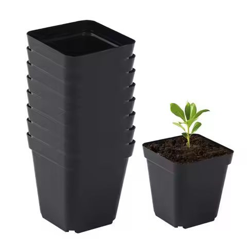 50pcs Black Plastic Nursery Pot Plant Seedling Pouch Holder Raising Bag Nutrition Pots Gardening Kit