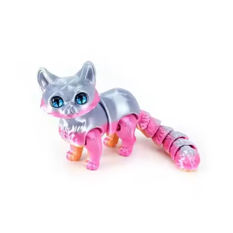 1/2/3/6pcs Colorful Candy Cat 3D Printed Movable Joint Simulation mini Candy Cat Action Figures Desk