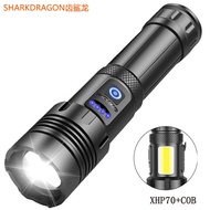 New XHP90+COB Power torch USB Rechargeable Outdoor Zoom Side Light P160 LED Flashlight