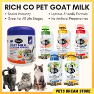 Rich Co Pet Goat Milk High Protein Lactose Friendly Kitten Milk All Life Stage Adult Cat Kitten Dog 