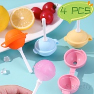 Sweetly 4PCS Ice Cream Mold Silicone Lollipop Shape Popsicle Mold Summer DIY Icepop Mold With Stick Portable Popsicle Mould Children DIY Ice Ball Maker