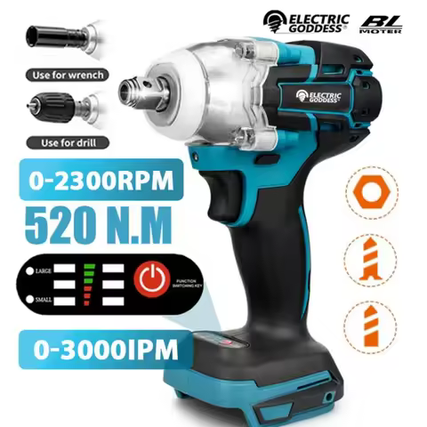 TW285 520N.m Brushless Electric Impact Wrench 1/2 Inch Cordless Wrench Car Repair Socket Power Tool 
