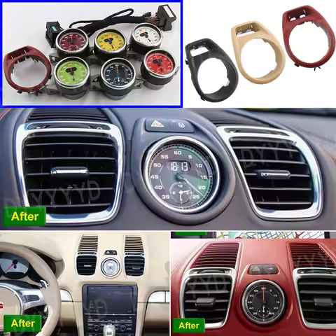 For Porsche 718 Boxster 981 Cayman 2013-2016 Car Stopwatch Interior Center Dashboard Clock Compass M