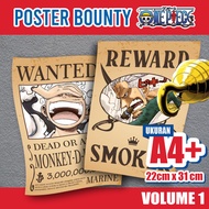 [A4 UNIT] Bounty One Piece Poster SIZE A4+ Wanted One Piece Poster One Piece