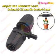 Tee Reducer Connector Hose 8 x 11 mm To Socket 6 mm Mist Nozzle Fogger Head Nipple Connector Hydropo