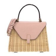 Valextra Mini Iside 藤編皮革米色/粉紅色兩用手提包 1365 [二手] 成色極佳