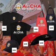 Ai-CHA ICE CREAM & TEA Uniform Adult T-Shirt, Apron, Cap and Umbrella Combo