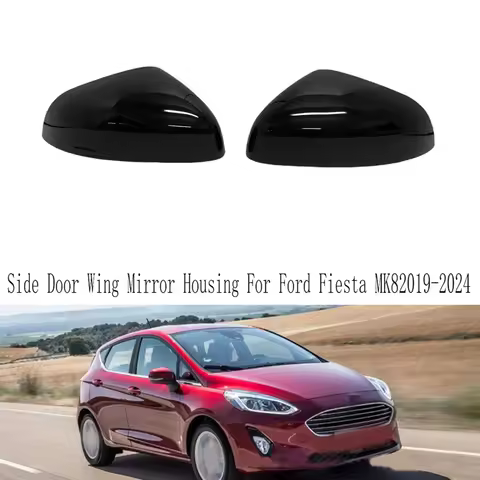 Rear View Mirror Cover Trim Side Door Wing Mirror Housing For Ford Fiesta MK8 2019-2024