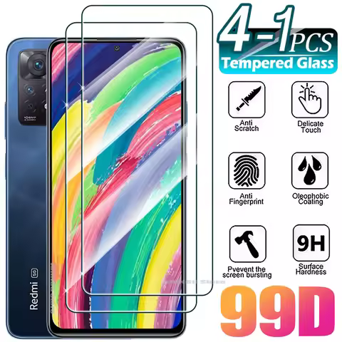 1/4Pcs Tempered Glass For Xiaomi Redmi Note 7 8 9 10 Pro 5G 4G Screen Protector Glass Film for Redmi