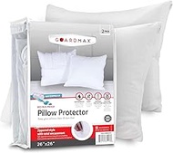 Guardmax Jersey Knitted European Pillow Protector with Zipper - 2 Pack -100% Waterproof, Bed Bug Pro
