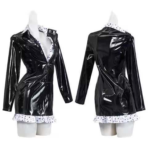 Nico Robin Miss All Sunday Cosplay Costume Black PU Tight Dress Set for Women Halloween Carnival