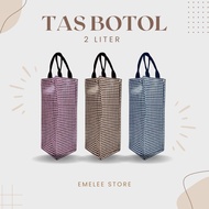 2 Liter Checkered Bottle Bag Size 12 x 12 x 33 cm Waterproof Material