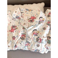 pyjamas women pyjamas Crayon Shin-chan Women's Long-Sleeved Pure Cotton Gauze Pajamas - Suitable for