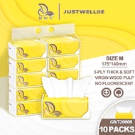 【10Packs】DWY 5 Ply Thickened Virgin Wood Pulp Non-fluorescent Wettable Tissue