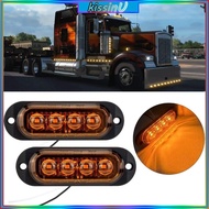 kiss 4 LED Car Warning Light Car Truck Trailer Beacons Lamp LED Side Light Amber 12 24V