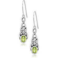 new CollectionSterlingSilverGemstonesCelticKnotLinearDropEarrings c72