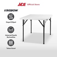 PROMO- ACE KRISBOW 86X86 CM MEJA LIPAT - PUTIH/ABU-ABU
