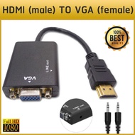 สายแปลงจาก HDMI ออก VGA+audio, HDMI to VGA + audio Converter Adapter, HD1080p Cable Audio Output)