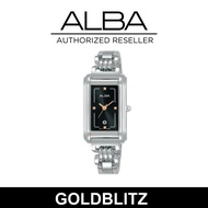 Alba AH7DB7X Stainless Steel Rectangle Case & Chain Black Dial Ladies' Watch