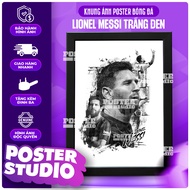 MESSI WHITE BLACK poster photo frame includes 2 sizes for A5 table (18cm x 24cm), A4 wall hanging (2