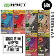 Infinity - TN13 13000mA 紅色 外置充電激薄型 PD3.0 + QC3.0 特快iPhone Type-c自帶線 激薄10MM