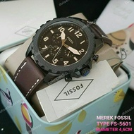 jam tangan pria fossil fs5601 batre tali rubber plus box ori