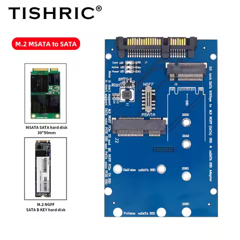 TISHRIC M2 to Sata Adapter Converter Card M2 Sata SSD Adapter 2.5 inch SATA 6.0Gbps to M2 NGFF SATA 