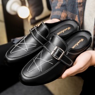 Men's Mules Half Shoes  Slip On Casual  Backless  Lazy Shoes #D96