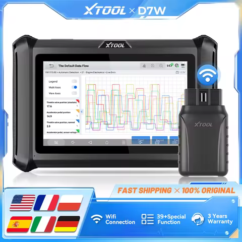 XTOOL D7W V2.0 OBD2 Bluetooth Scanner All System Diagnostic Tool ECU Coding Bidirectional Control Da