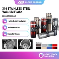 Alpha Borong Stainless Steel Vacuum Thermos Bottle 1000/800ML With Handle Insulated Flask Travel Mug