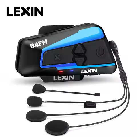 Lexin B4FM-X for 10 Riders Intercom Motorcycle Bluetooth Helmet Headsets BT5.0 Moto Intercomunicador