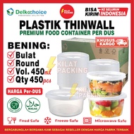 Thinwall Plastic Food Container Round Clear 450ml Food Container Premium Delkochoice Per Box KARGO