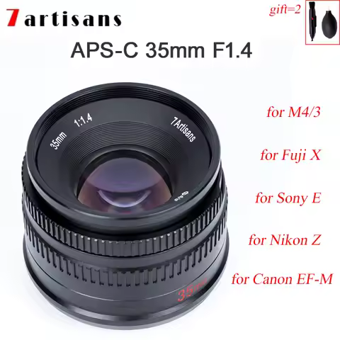 7Artisans 35mm F1.4 APS-C Manual Focus MF Cameras Lens for Sony E Fujifilm Fuji X Nikon Z ZFC Olympu