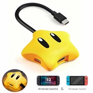 Star-Shaped HDMI Dock for Switch 1/ OLED/Switch 2, Portable USB-C TV Dock Replacement with 4K@60Hz H