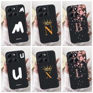 Moto G86 Power 5G Case Silicone Luxury A-Z Letters Flowers Crown Back Cover Motorola Moto G86 Power 