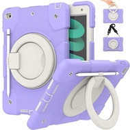 IPad trẻ em trường hợp với đai đeo xách đồ 360 xoay đế dạng nhẫn gồ ghề chống sốc bảo vệ vỏ Ốp ipad