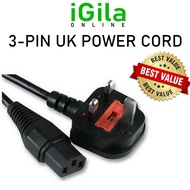PC POWER CORD 3 Pin UK Power Cord Cable for PC Computer Power Supply / Monitor / Rice Cooker