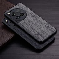 Case for Oneplus 12 funda bamboo wood pattern Leather phone cover Luxury coque for oneplus 12 case c
