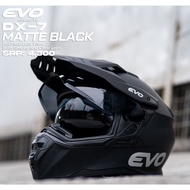 【COD】 EVO HELMET DX7 MONO MATTE BLACK (SMOKE LENS) w free clear lens