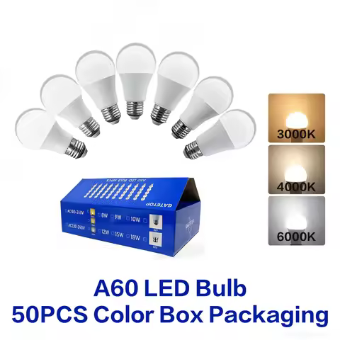 50PACK 18W 15W 12W 10W 9W 8W Power No Flciker E27 BASE LED Bulb Lamps Light Bulb Real AC220V 120V La