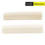 Musiclily Slotted 41mm String Spacing Bone 12 String Acoustic Guitar Nut, 49x6x9.2/8.7mm (2 Pieces)