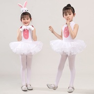 Children Bunny Costume Bunny Good Animal Costume Girl White Ballet Pettiskirt Dance Costume 1217