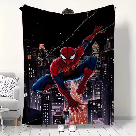 Super Hero SpiderMan Iron Man Marvel Flannel Blanket for Kids Adults Couples Camping Soft Comfortabl