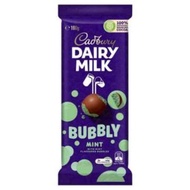 Cadbury Dairy Milk Bubbly Mint Chocolate Block 160g