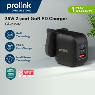 Prolink 35W GaN Fast Charger | 2-Port Type C+A PD 3.0 & QC 3.0 Compact Wall Charger iPhone/Samsung/i