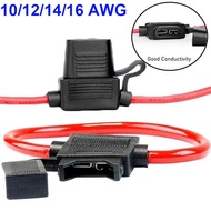 18/16/14/12/10AWG Waterproof 32V Medium Auto Fuse Holder 1and Car Blade Fuse 2A 3A 5A 7.5A 10A 15A 2